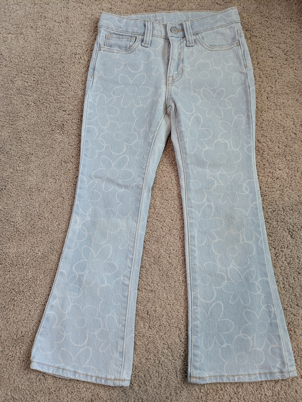 Old Navy Girl's High-Rise Flare Jeans in Light Blue